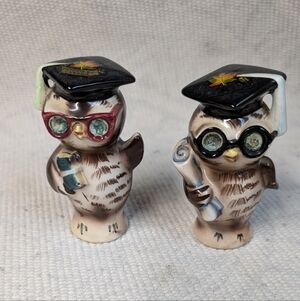Vintage/Collectable Wise Scholar Owl Salt And Pepper Shakers